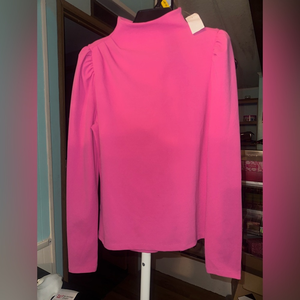 Ann Taylor Fuchsia Long Sleeve Top